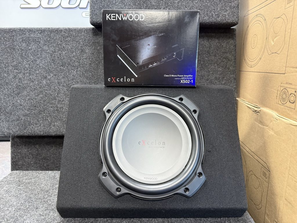 Professional car audio system installation and wiring setup