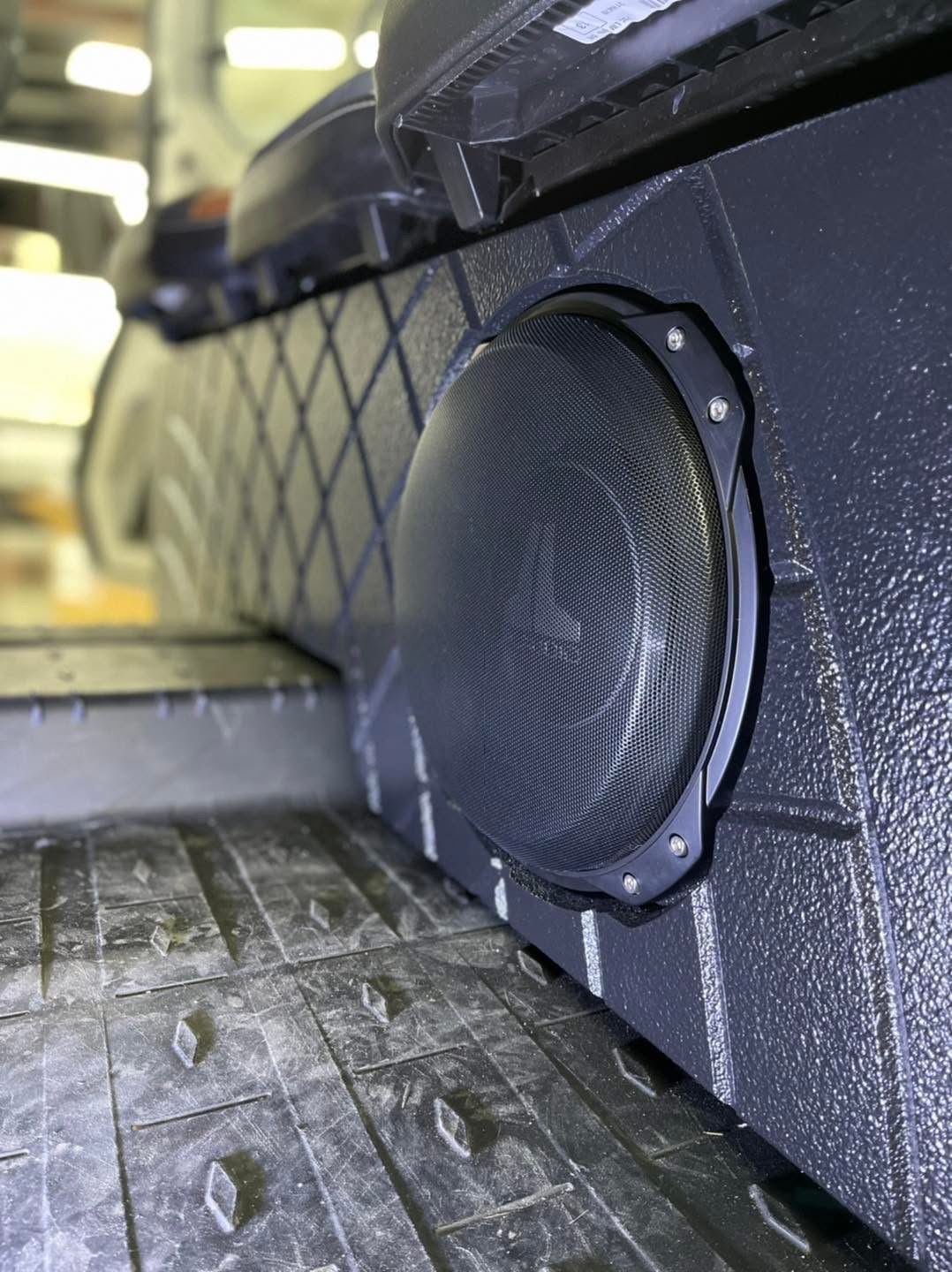 custom powersports audio system with speakers and amplifier installed