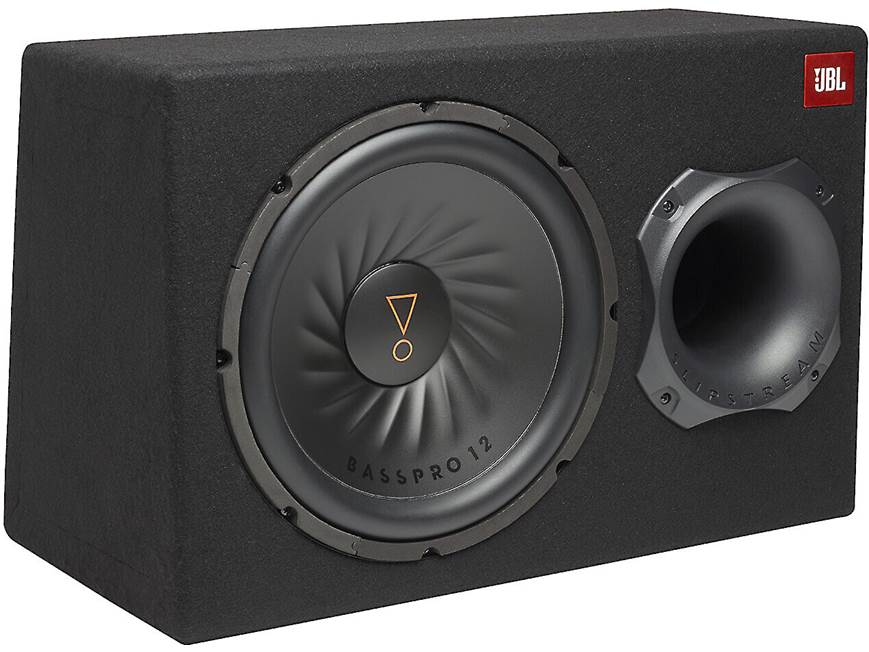 JBL BassPro 12 powered subwoofer box available for car audio installs in Pocatello Idaho