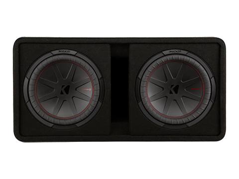 Kicker dual 12 CompR subwoofer box available for car audio installs in Pocatello Idaho